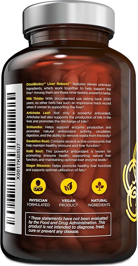 OmniBiotics Liver Detox Supplement, Liver Cleanse Support 60 Vegan