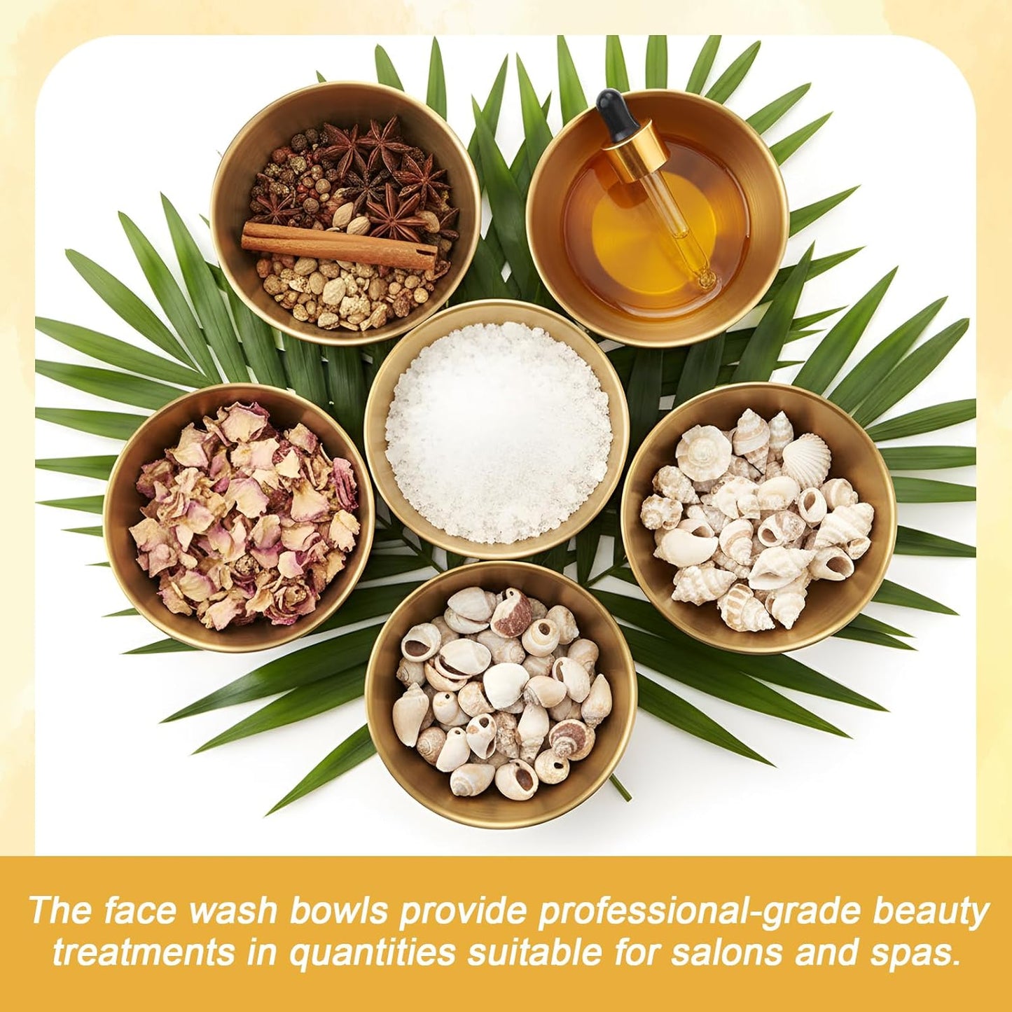 Vesici 16 Pcs Stainless Steel Facial Bowls 3.35 Inches Esthetician Mixing Bowls Esthetician Supplies for Women Skincare Salon Cosmetic Spa Home Use(Gold)