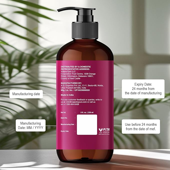 Majestic Pure Cocoa Massage Oil with Cocoa Butter, Vitamin E & Lavender Oil | Invigorating, Refreshing, and Relaxing |for All Skin Types - Men and Women | 8 Fl Oz