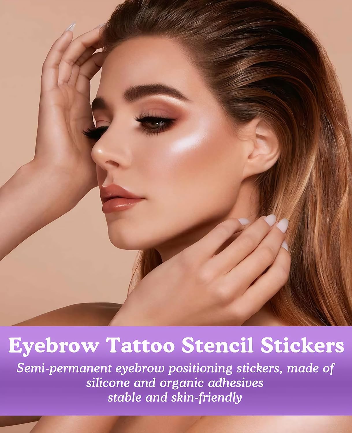 90 Pairs Eyebrow Stickers Stencils, 3 Shapes Disposable Eyebrow Tape Strips for Tinting