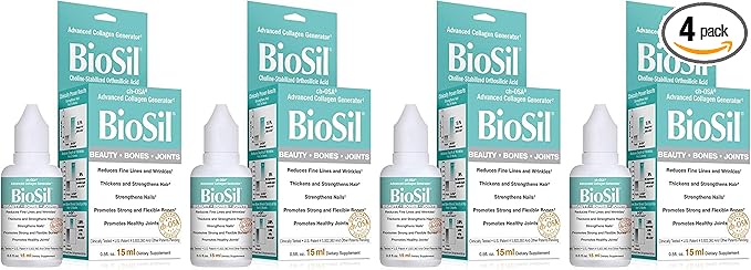 Biosil Beauty Bones & Joints Liquid, Bones & Joints Liquid 0.5 oz (Pack of 4)