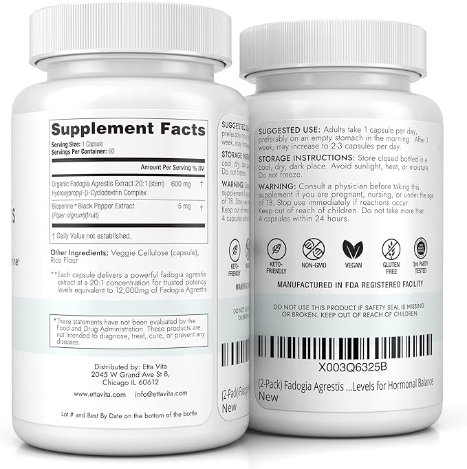 Organic Fadogia Agrestis 600mg for Natural Test Support (2X More Pure - 3X More Absorbent) Athlete Approved - Supports Muscle Growth & Recovery, Healthy Energy Levels, Drive, Stamina & Mood - 60ct