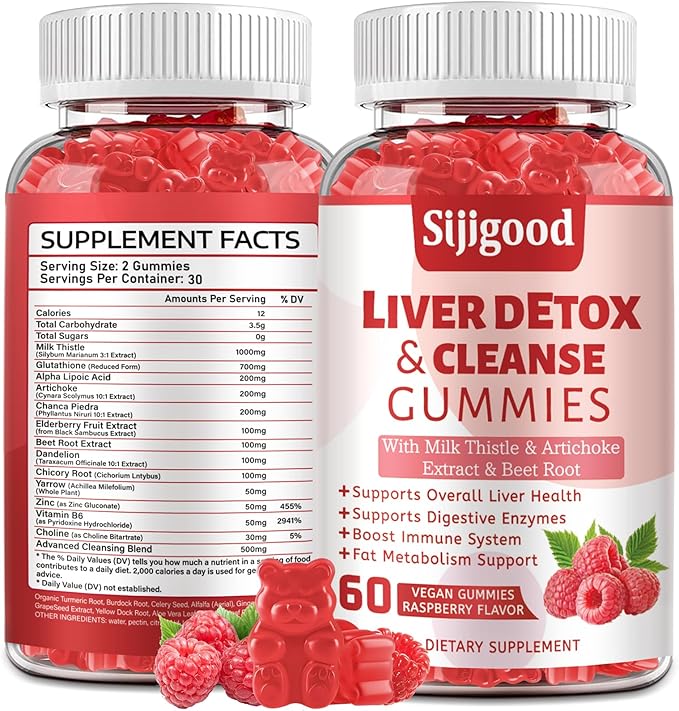 Liver Cleanse Detox & Repair Gummies 1000mg Silymarin 60 Vegan