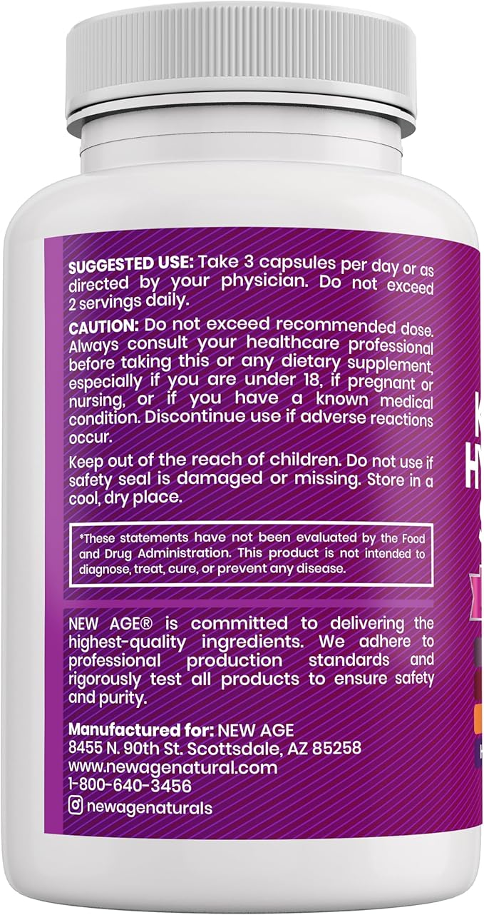 NEW AGE Collagen Pills Biotin Keratin Saw Palmetto Hyaluronic Acid - Vitamin E Folic Acid Pumpkin Seed MSM - 90 Count (Pack of 2)
