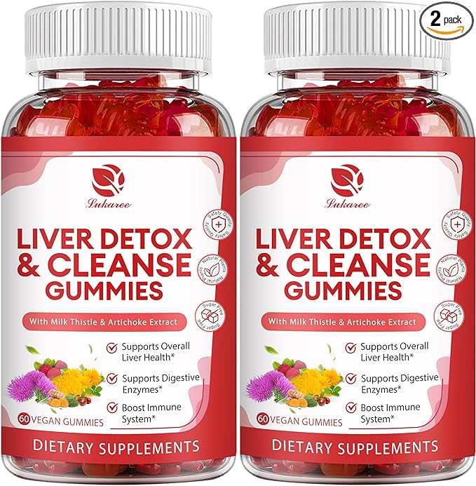 Liver Cleanse Detox & Repair Gummies 24 Potent w/3000MG Milk -120 Count