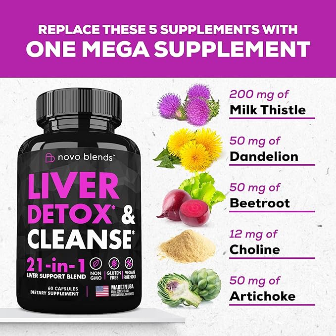 Liver Cleanse Detox & Repair Support 60 Capsules