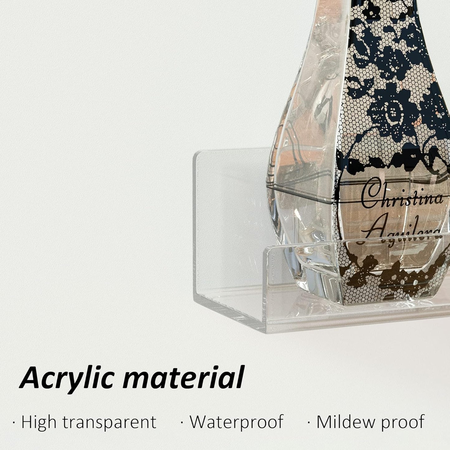 Nail Polish Rack Shelf for Wall, Clear Organizer Wall Mounted, 32 Inches Acrylic Shelf for 192 Bottles, 6 Pack