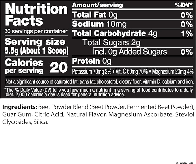 Healthy Delights Nature Fuel Power Beets - Super Concentrated Non-GMO Beet Juice Powder - Delicious Mixed Berry Flavor - 30 Servings - Pantry Friendly (Packaging May Vary)