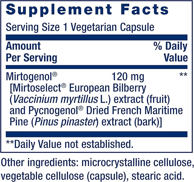 Life Extension Eye Pressure Support with Mirtogenol - Eye Health Supplement for Healthy Eye Pressure - with French Maritime Pine bark – Gluten-Free, Vegetarian, Non-GMO - 30 Capsules