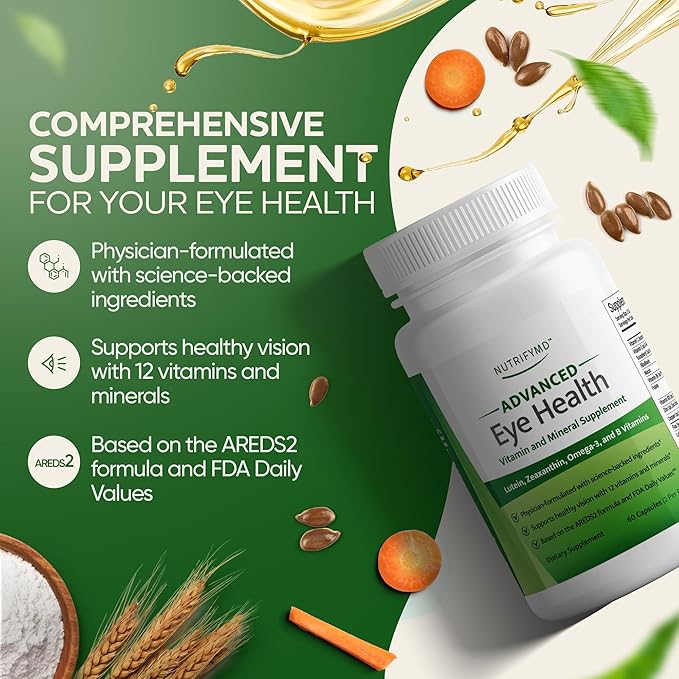 Advanced Eye Health Vitamin and Mineral Omega-3, and 60 Capsules