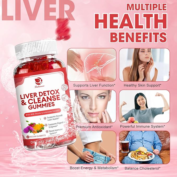 Liver Cleanse Detox & Repair Gummies 24 Potent w/3000MG Milk 180 Count
