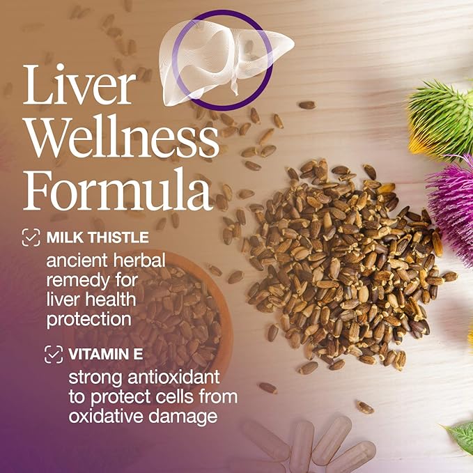 Liver Wellness Dietary Supplement, Milk Thistle 180 Count 2)