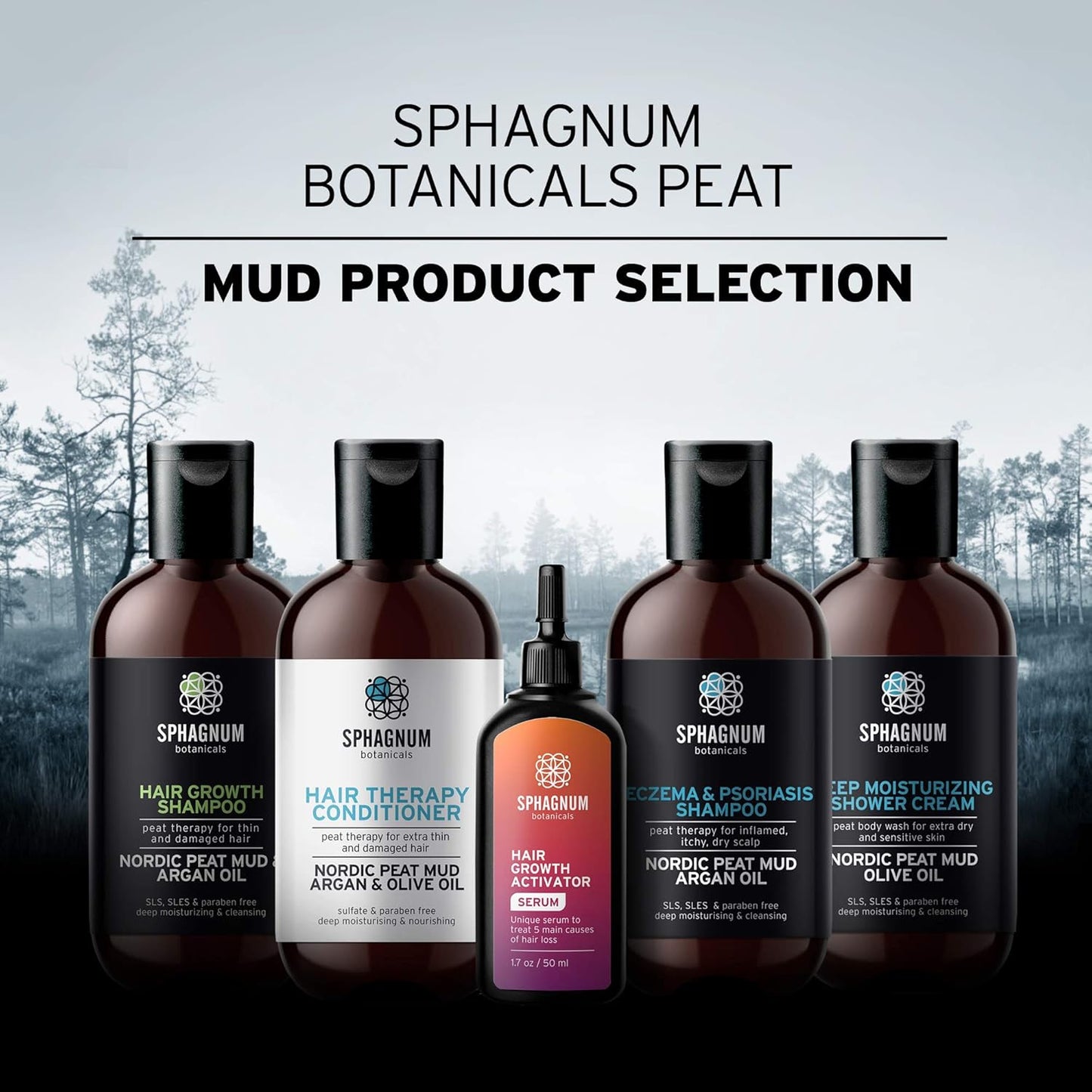 Sphagnum Botanicals Natural Anti Wrinkle Face Mask - 100% Healing Peat Mud Therapy, Hydrating and Deep Cleansing Facial Moisturizer, Collagen Boosting Skin Care Solution For Men & Women, 5 oz