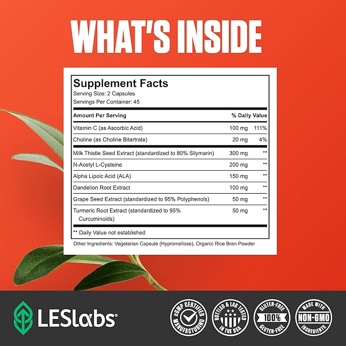 LES Labs Liver Support – Promotes 90 Capsules