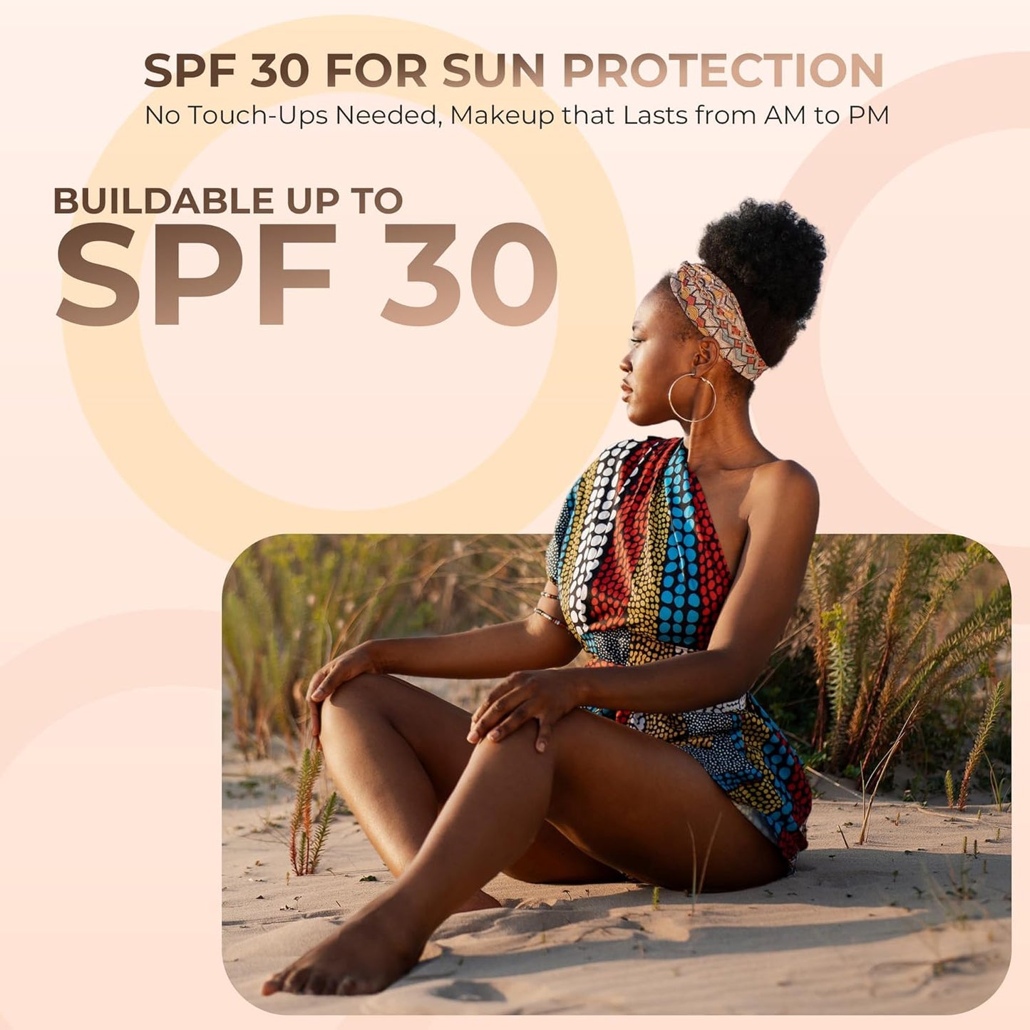 4pc Full Size Kit (Cocoa) Mineral Makeup Matte Translucent Loose Foundation + Kabuki Brush + Concealer + Finishing Setting Powder + Bare Face Full Coverage SPF 30 All Skin Types Waterproof