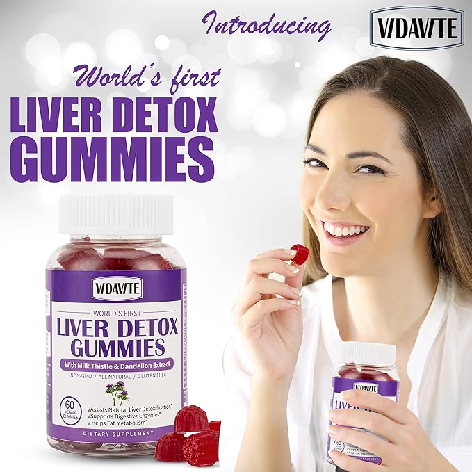 Liver Cleanse Detox & Repair Gummies 1500mg Silymarin 20+ Herbs (60 Vegan