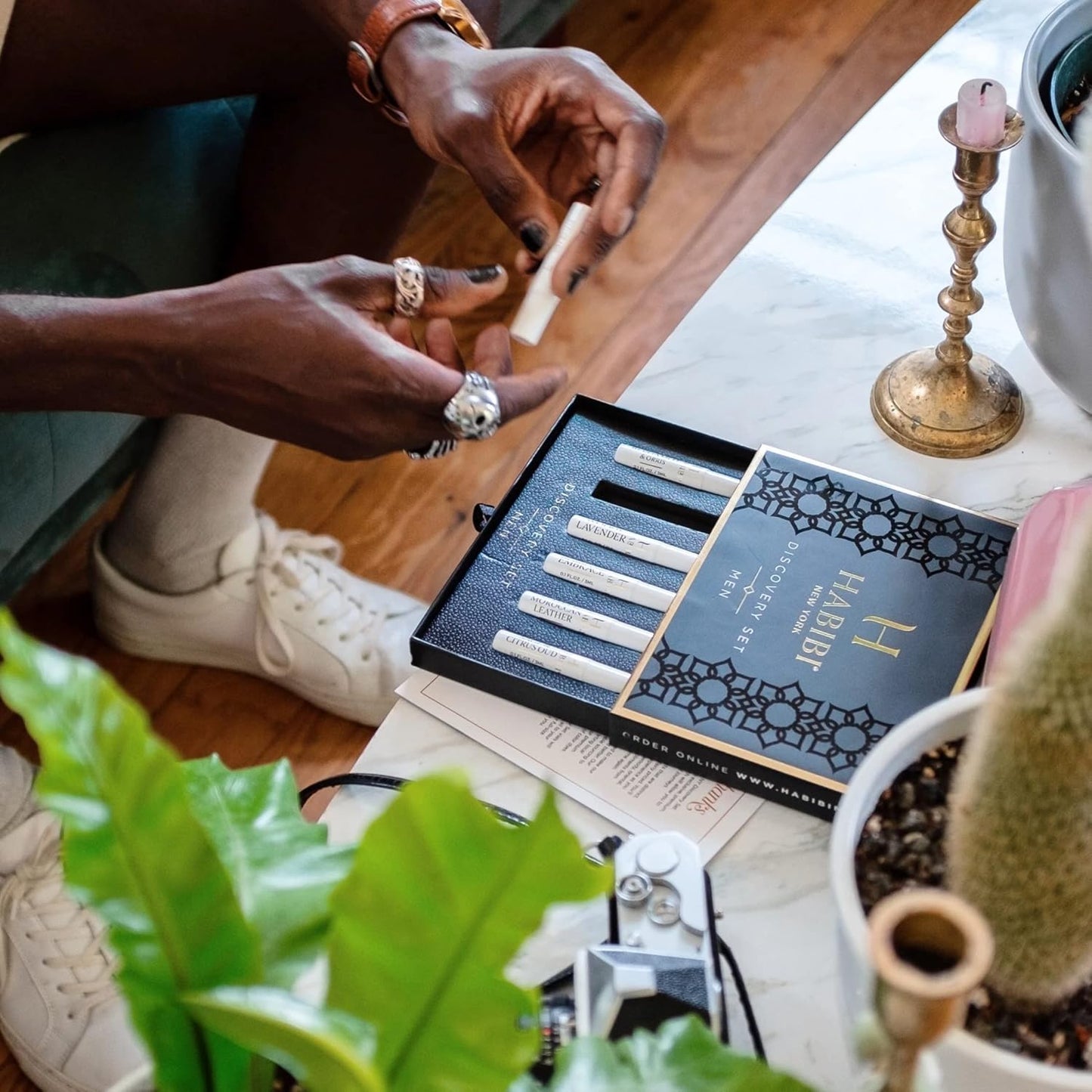 H HABIBI Men's Perfume & Oud Perfume Sample Sets - Cologne for Men, Men's Cologne Sampler,10 Mini Sprays (2 mL Each), Made in USA