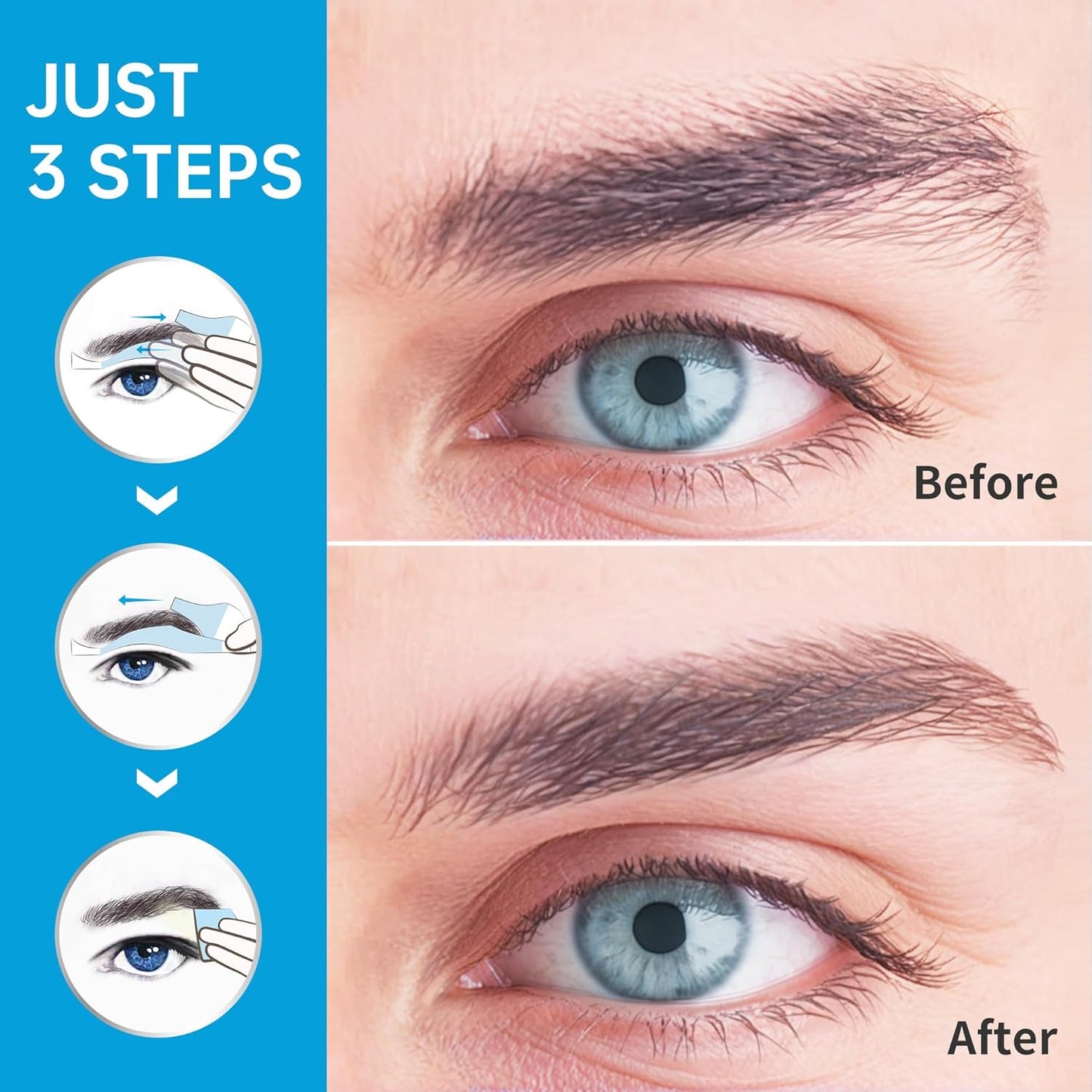 Beauty7 Men's Sensitive Eyebrow Wax Strips, Eyebrow Waxing Strips, 24 Strip with Pearl Powder Essential Oil, for Sensitive Skin