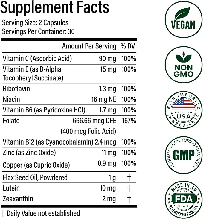 Advanced Eye Health Vitamin and Mineral Omega-3, and 60 Capsules