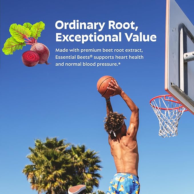 Earth's Splendor Essential Beets Dietary Supplement - Premium Beet Root Extract for Heart Health, Enhances Athletic Performance, 2-Month Supply, Vegan & Allergen-Free