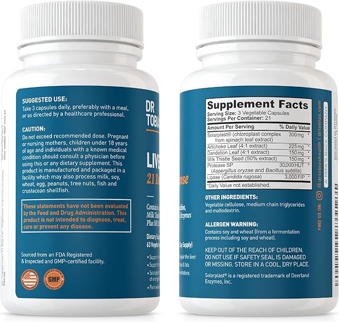 Dr. Tobias Liver 21 Day Cleanse, 63 Vegetable (3 Daily)