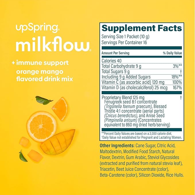 UpSpring Milkflow Immune Support Breastfeeding Supplement 16 Drink