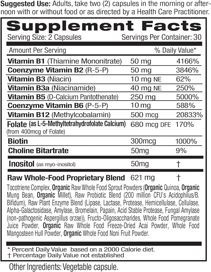 EMERALD LABS B-Healthy - Vegan Vitamin B Complex - Includes Methylated Folic Acid & Full Spectrum B Vitamins - Supports Immune, Brain & Heart Health* - 120 Vegetable Capsules