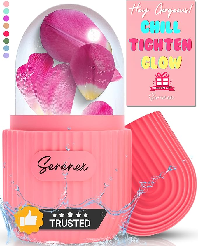 Ice Cube Roller for Face, Eyes & Neck โ Silicone Ice Face Roller for Puffiness, Redness, Migraines & Eye Bags โ Skin Tightening, Rejuvenation & Cryotherapy Massage Tool for Beauty & Skincare