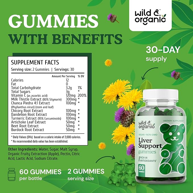 Wild & Organic Liver Support Gummies 60 Milk
