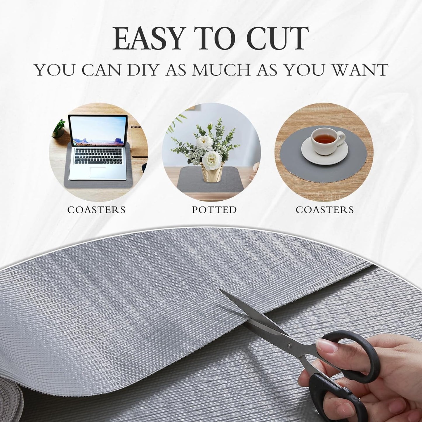 Beautysaid Shelf and Drawer Liner for Kitchen Cabinet, Non Adhesive Non Slip Shelf Paper Waterproof Washable Thickened for Dresser Pantry Shelve Bathroom Protector Liner(Gray,12 in x 20FT)