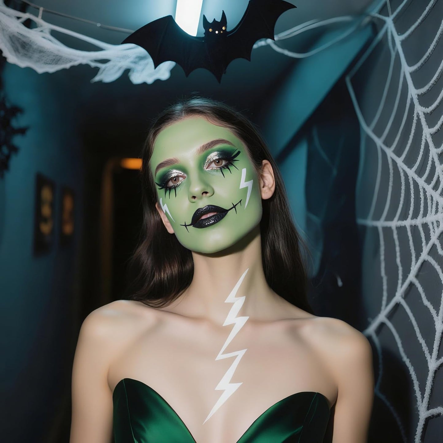 Spooktacular Creations Halloween Face Body Paint Lipstick for Adult, Clown SFX Foundation Cream Makeup for Sports Festival or Stage Makeup Cosplay Party Dress Up (0.13 Oz, Green)