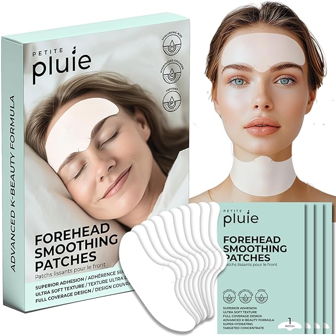 Advanced Forehead Wrinkle Patches Overnight - Anti Wrinkle Patches with Collagen, Peptides, Vitamin E - Strong Adhesion with Full Coverage for Forehead Wrinkles & 11 Lines, Made in Korea, 10 Count