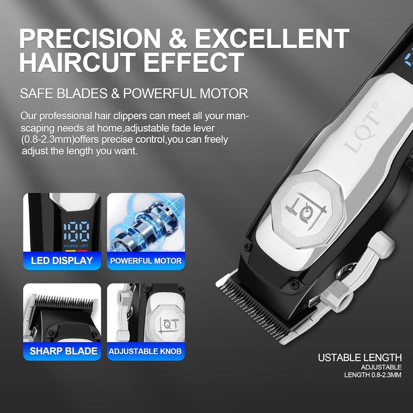 Hair Clipper Kit for Men Grooming Set with Precision Hair Clippers, Detail Trimmer, Shaver, and Travel Case - Hair Cutting Kit for All Hair Types, Home & Professional Use