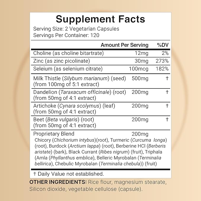 Liver Cleanse Detox & Repair Supplement, 240 Veggie Capsules|15-in-1 Complex 500mg, Dandelion 200mg, Artichoke 200mg, Black