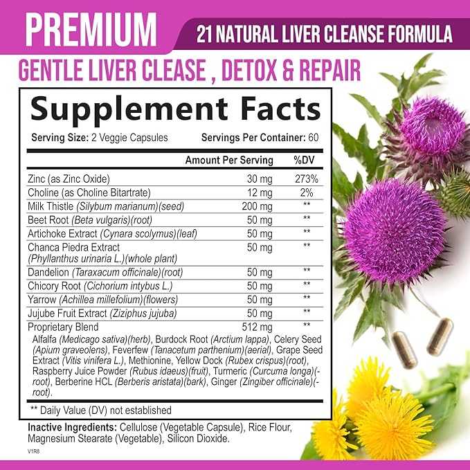 Liver Cleanse Detox & Repair Formula 120 Capsules