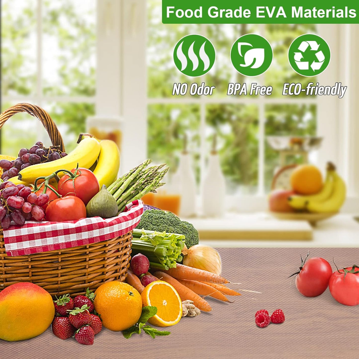 Anoak Shelf Liner Non-Slip Drawer Liner for Kitchen, Non Adhesive Cabinet Liner 12 Inch x 15 FT(180 Inch) Waterproof Refrigerator Liners for Kitchen Drawer, Bathroom Shelves Diamond Pattern Clear