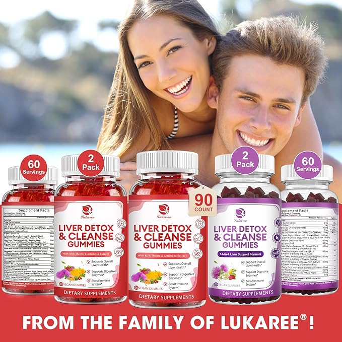 Liver Cleanse Detox & Repair Gummies 24 Potent w/3000MG Milk 90 Count