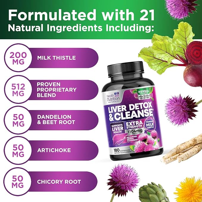 Gentle Liver Cleanse Detox & Repair Formula 180 Capsules