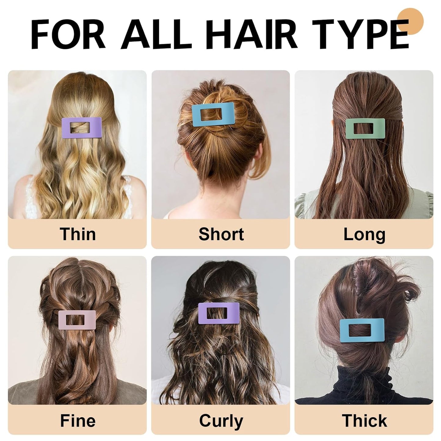 8 Pack French Flat Hair Clips for Women – Large Matte No-Slip Claw Barrettes for Thick & Thin Hair, Strong Hold Styling Accessories (Colorful)