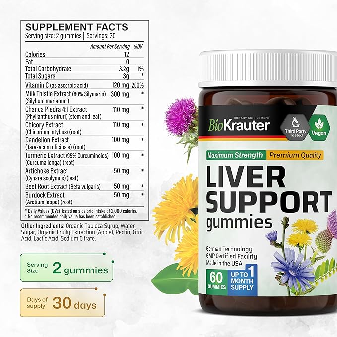 Liver Support Gummies 80% Silymarine 60 Vegan