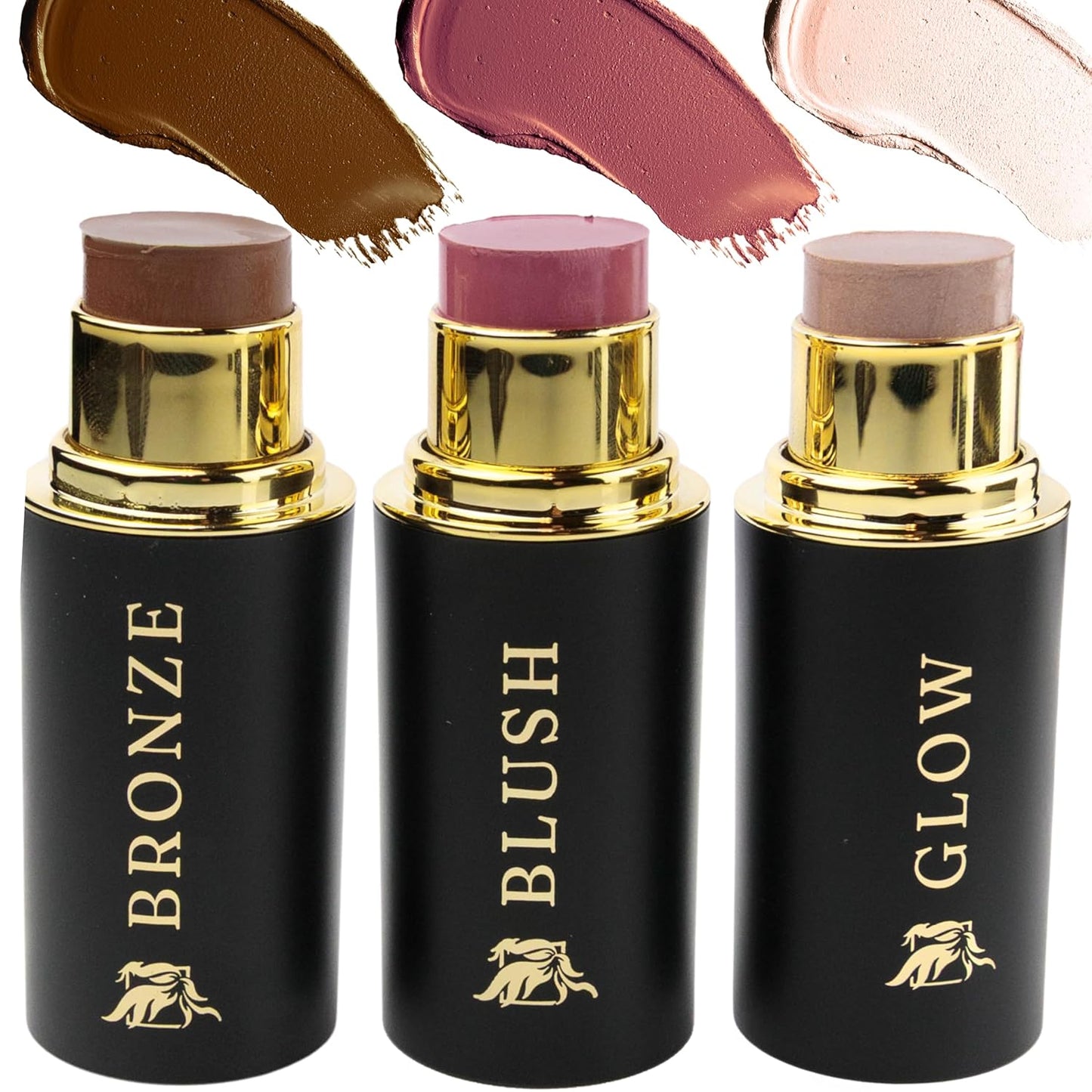 Contour Trio with Cream Blush, Bronzer & Highlighter - Buildable, Pigmented Hydrating Formula with Shea Butter, Vitamin E, Hyaluronic Acid & Squalane; Gift Set (Twilight, Regular Trio)