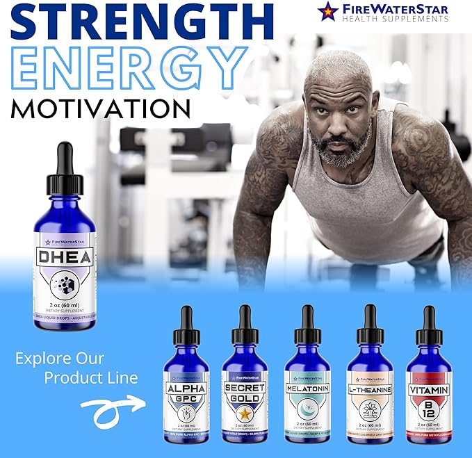 FWS DHEA Liquid Drops - Pure DHEA Supplement for Men and Women - Adjustable Dosing 5mg 10mg 25mg 50mg - Supports Hormone Balance, Vitality, Motivation, Energy, Healthy Aging