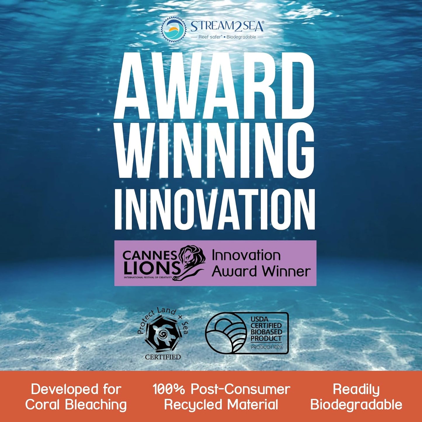 Stream2Sea Coral Care - Reef Safe Sunscreen SPF 30 Travel Size - First Reef-Approved Natural Mineral Sun block Boosts Coral Growth Water resistant- Non-Toxic, Biodegradable, Eco-Friendly - 3 Pack