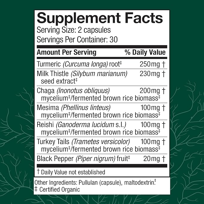 Host Defense MycoBotanicals Liver* Capsules 60 Capsules (30 Servings)*