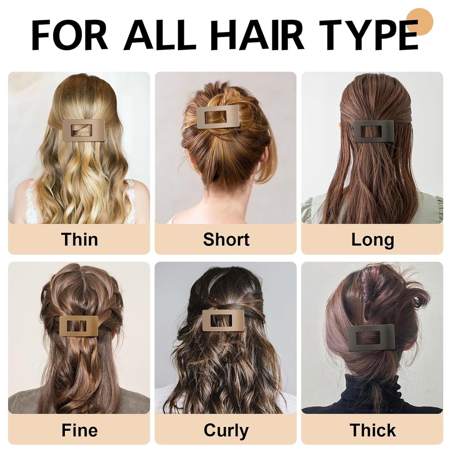 8 Pack French Flat Hair Clips for Women – Large Matte No-Slip Claw Barrettes for Thick & Thin Hair, Strong Hold Styling Accessories (Brown)