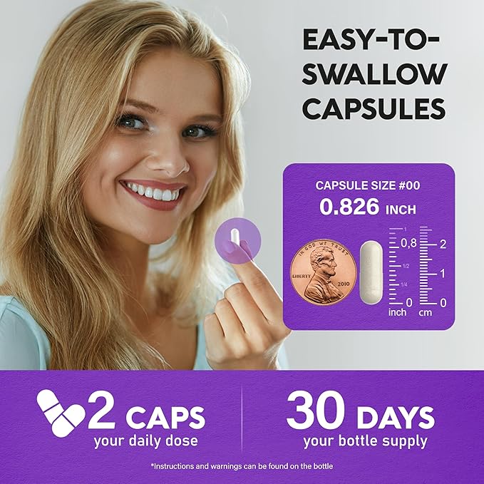 Biotin | Collagen | Keratin | 25000 mcg B1 | B2 | B3 | B6 | B7 - 60 Capsules