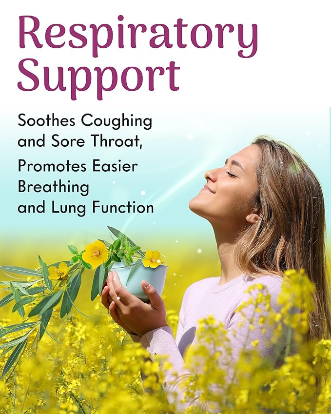 Adanim Bio Eucalyptus Mullein Tea Contains 20 Teabags of Organic Eucalyptus Leaves, Thyme, and Mullein, Providing Health Benefits to the Lungs