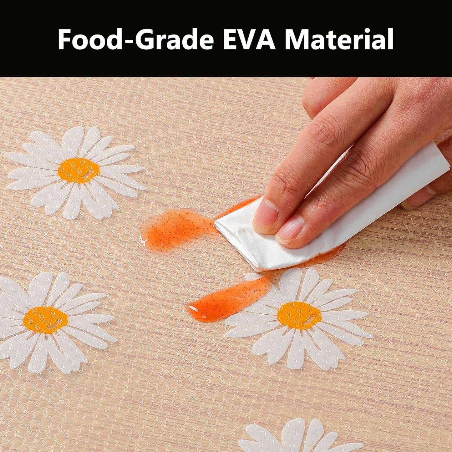 INNOLITES Shelf Liners for Kitchen Cabinets – Non-Adhesive Drawer Liner Waterproof & Oil-Proof – Durable Easy to Clean – Daisy Floral 11.8" x 360"