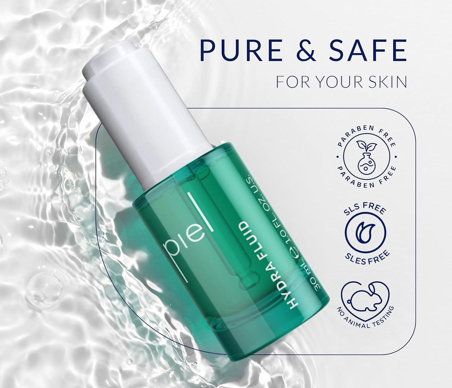 Piel Hydra Fluid – Hydrating Facial Serum with Hyaluronic Acid and Allantoin – Lightweight and Fast-Absorbing Formula – Fragrance-Free – Suitable for All Skin Types