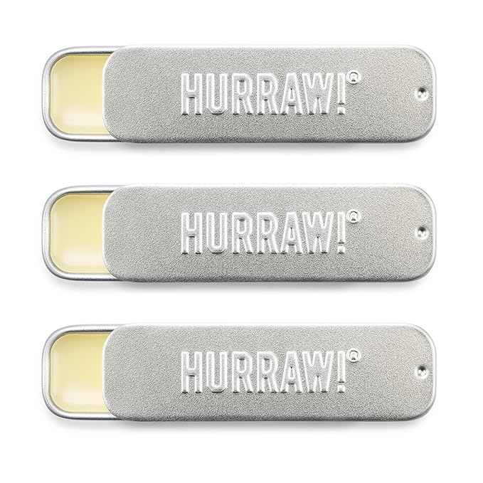 Hurraw! Coconut, Mint, Vanilla Lip Balm Slim Slider Tins, 3 Pack Bundle: Organic, Certified Vegan, Cruelty and Gluten Free. Non-GMO, All Natural Ingredients. Bee, Shea, Soy and Palm Free. Made in USA